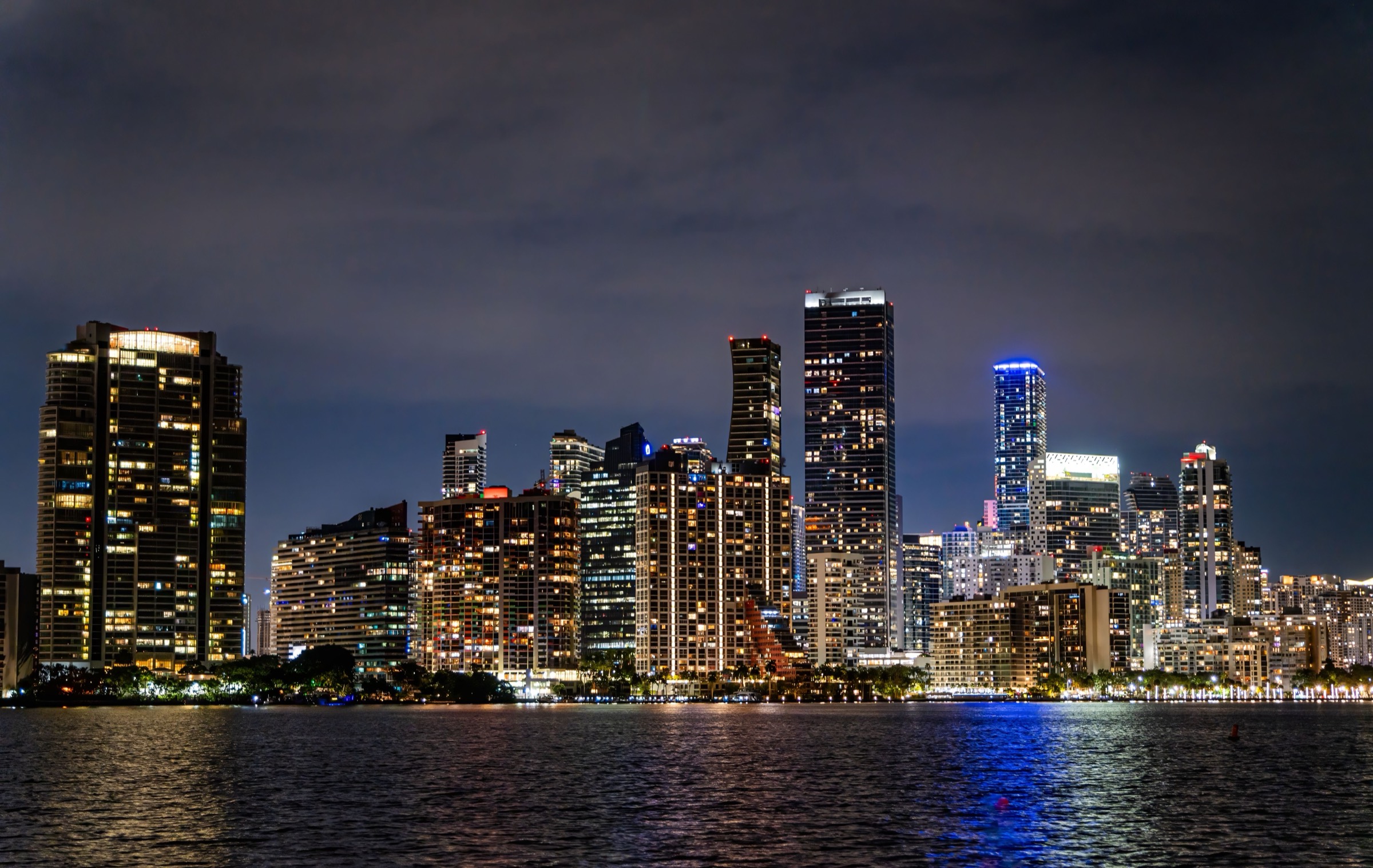Miami skyline at night